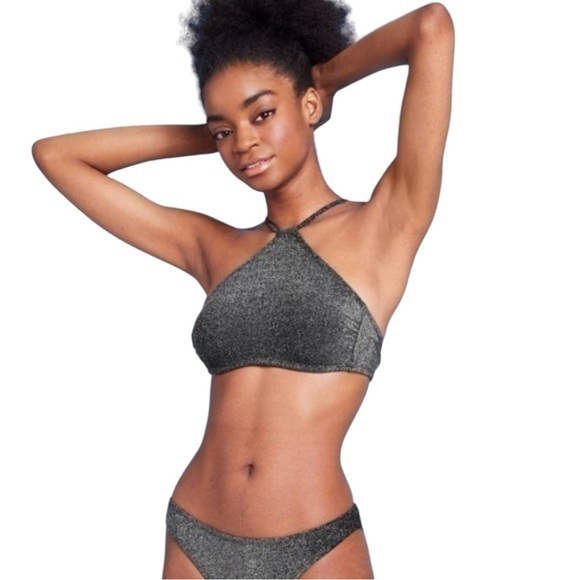 Wild fable black glitter bikini 2X bottoms 3X top - Picture 1 of 6